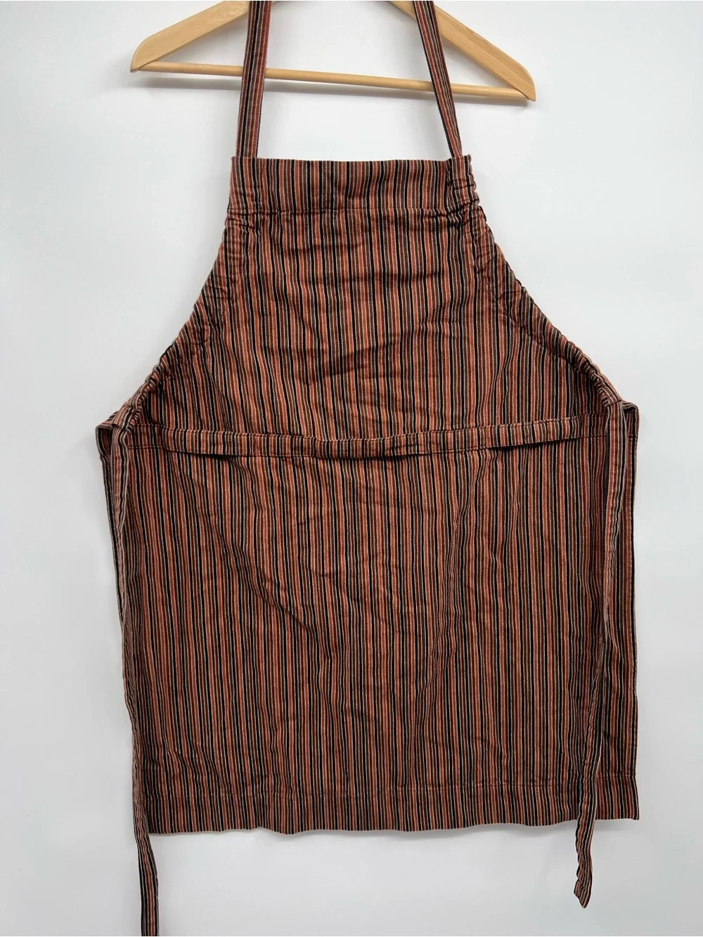 IKEA Apron Rust and Black Narrow-Striped Woven Fabric Panel